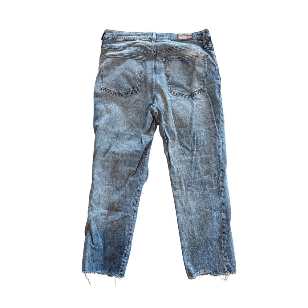 Madewell Perfect Vintage Crop Jeans With Distressed Knee & Raw Hem Size 32 - Picture 5 of 9